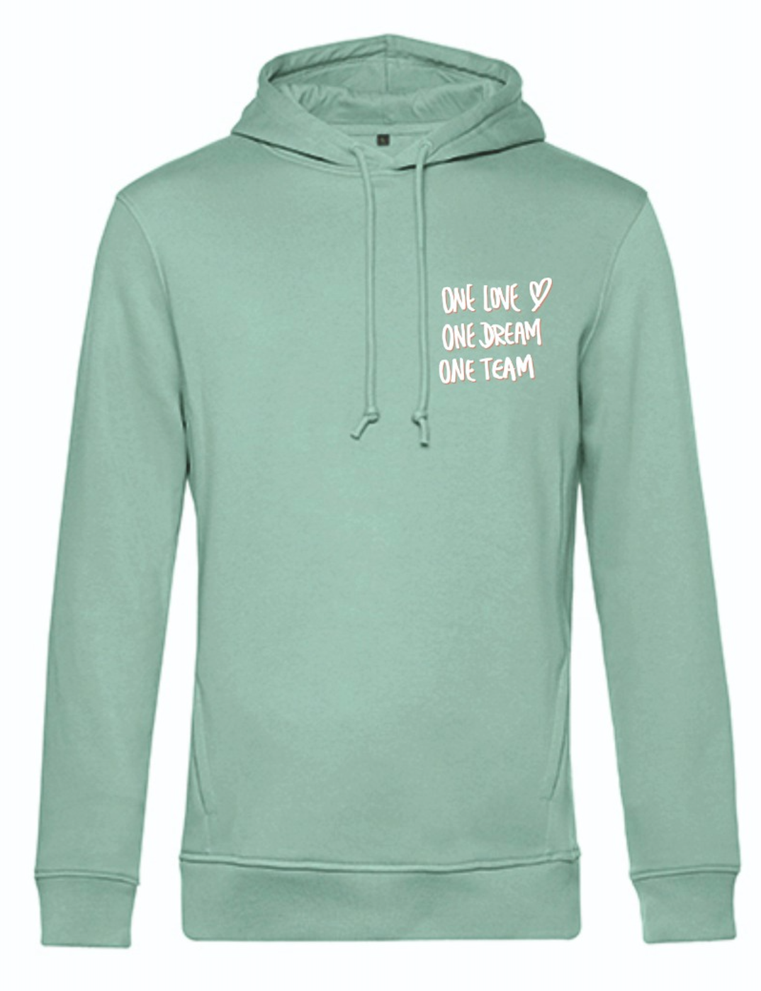 ONE LOVE, ONE DREAM, ONE TEAM - Organic Hoodie (hellgrün) Bild